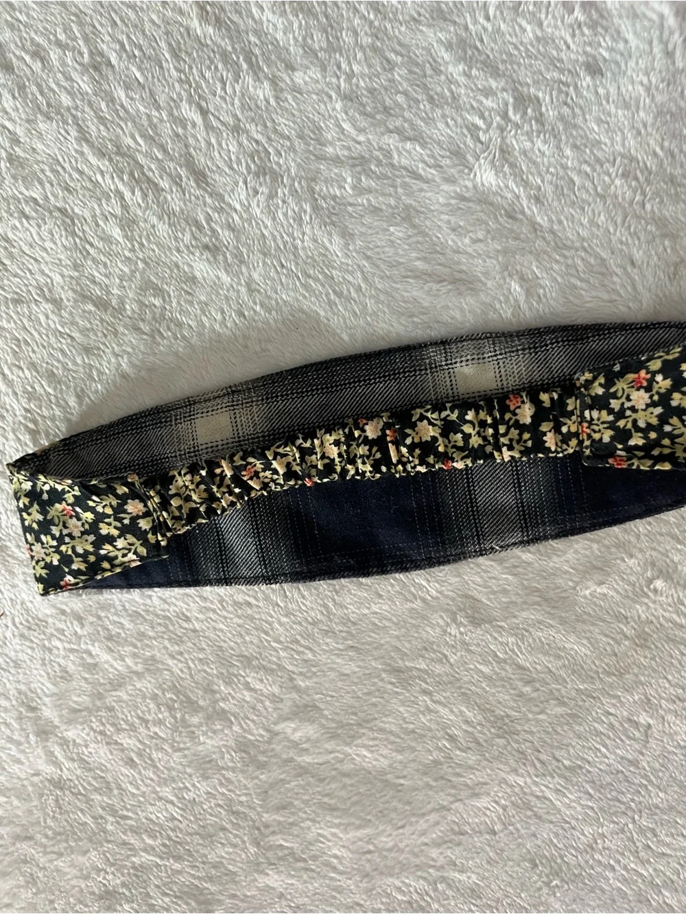 Kids Reversible Headband Unisex Girls Flannel & Floral Wide Fabric with Elastic